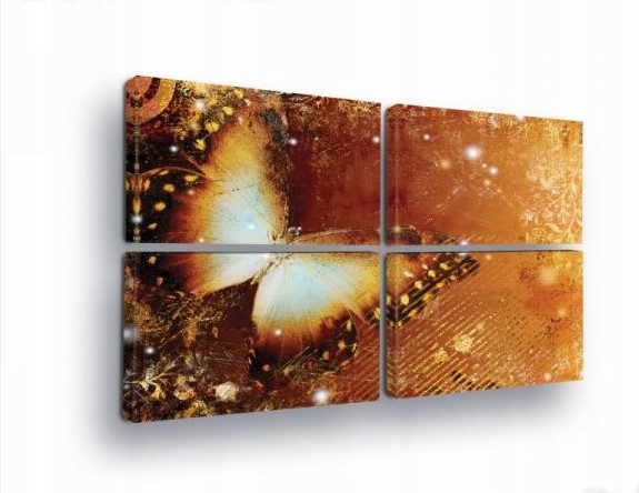 Obraz 120x80 Motýli let křídla zlato lesk jemnost elegance