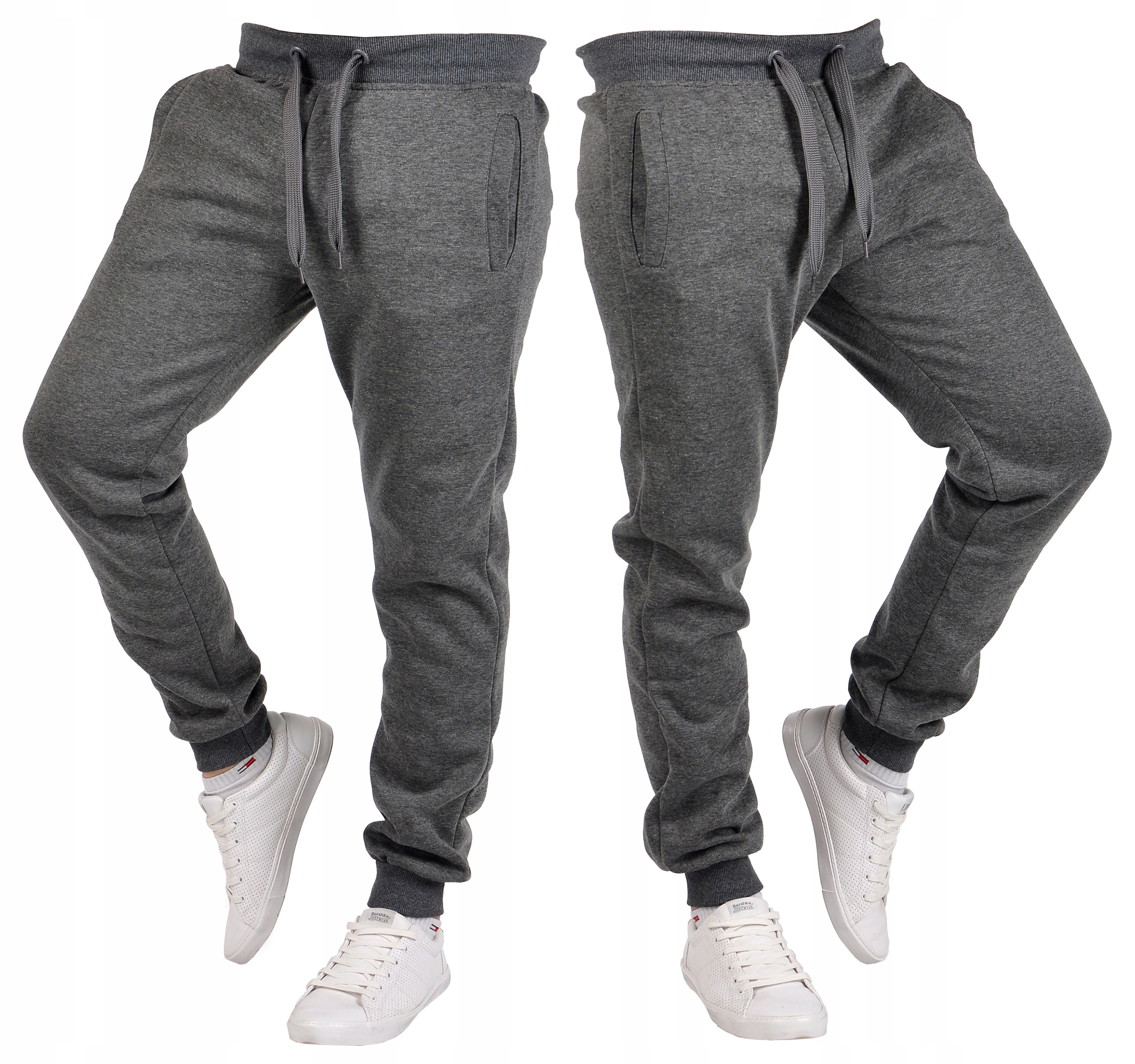 K01 r. XXL MĘSKIE SPODNIE DRESOWE JOGGERY GŁADKIE