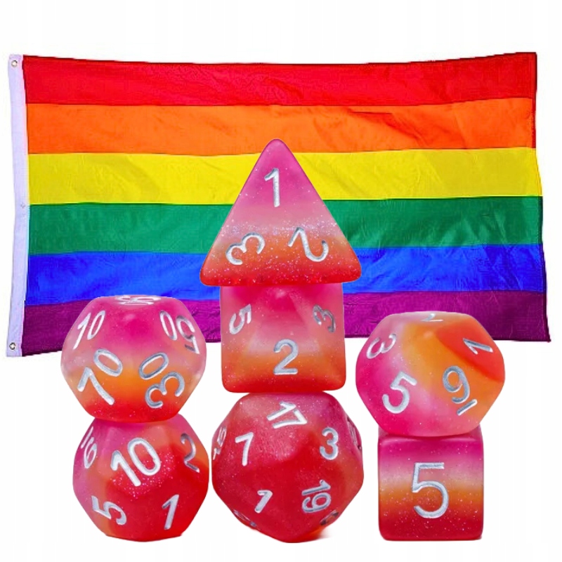 Lesbijka Lgbt Rpg Pride Zestaw Kości Flaga