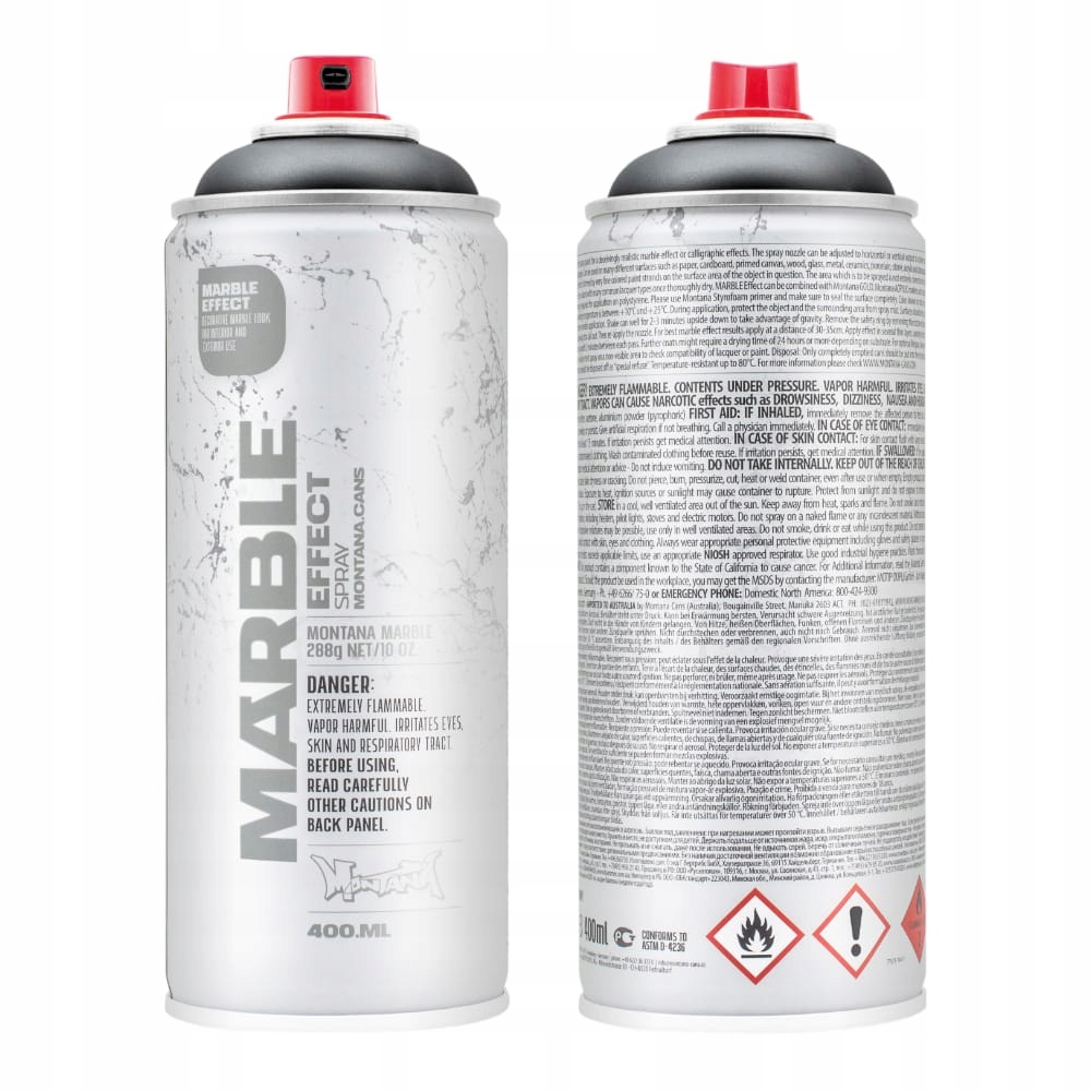 LAKIER Z EFEKTEM MARMURU CZARNY MONTANA 400 ML EFEKT MARMUR SPRAY