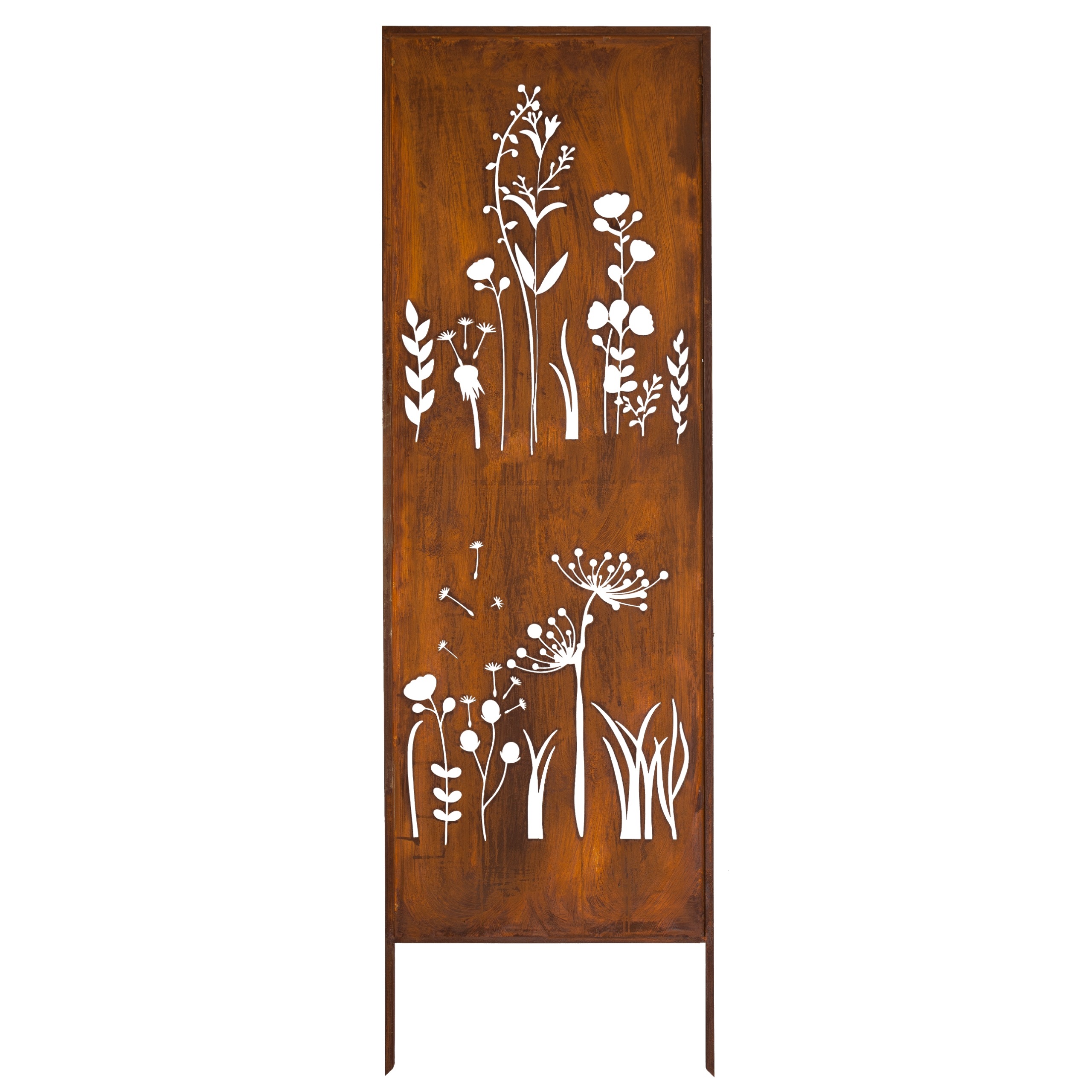 Zahradní Panel Trávy Cnc 160 X 50 Rezavá Brána Paraván Corten Kryt Terasy