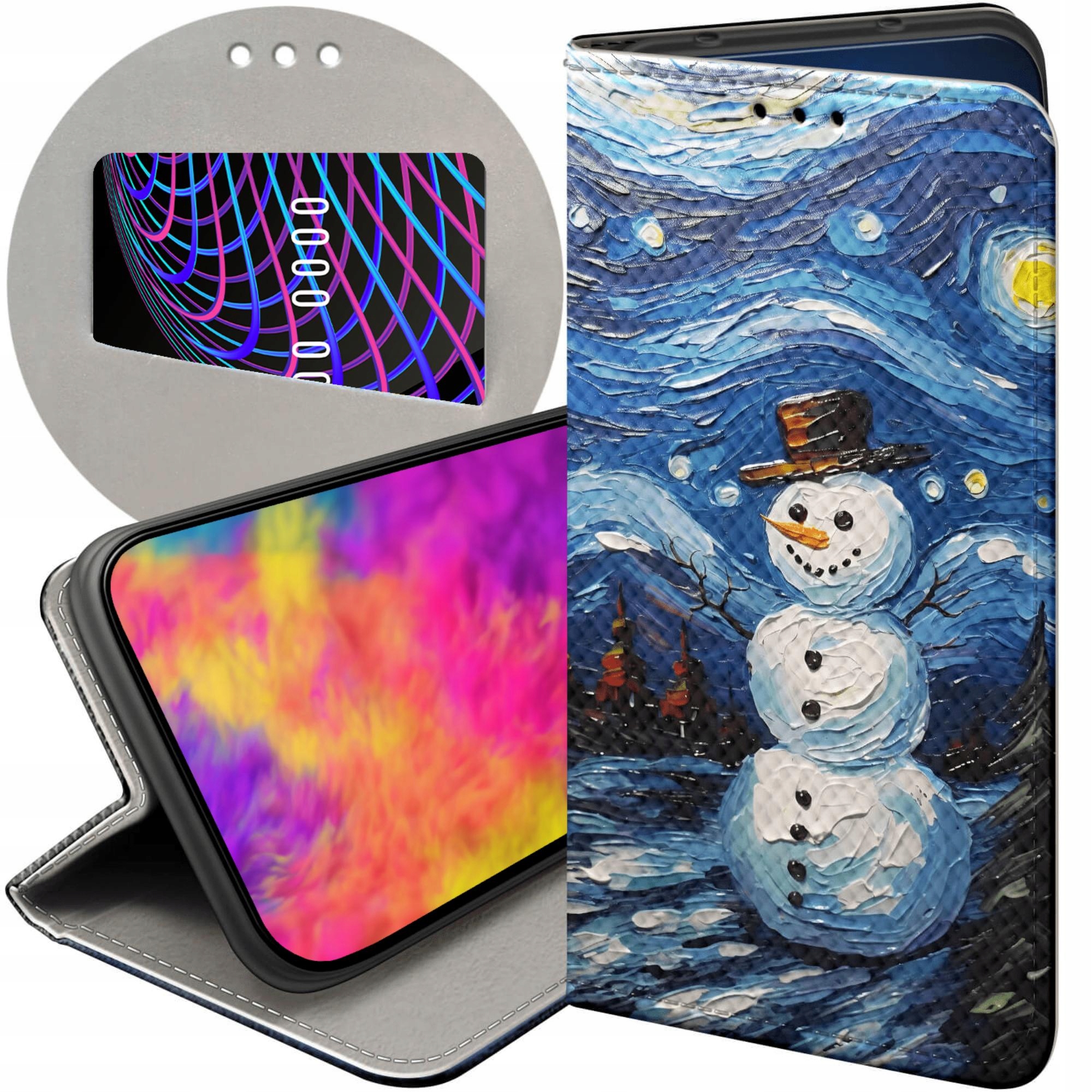 Etui Z Klapką Do Samsung Galaxy S24 Fe Bałwan Zima Śnieg Futerał Case