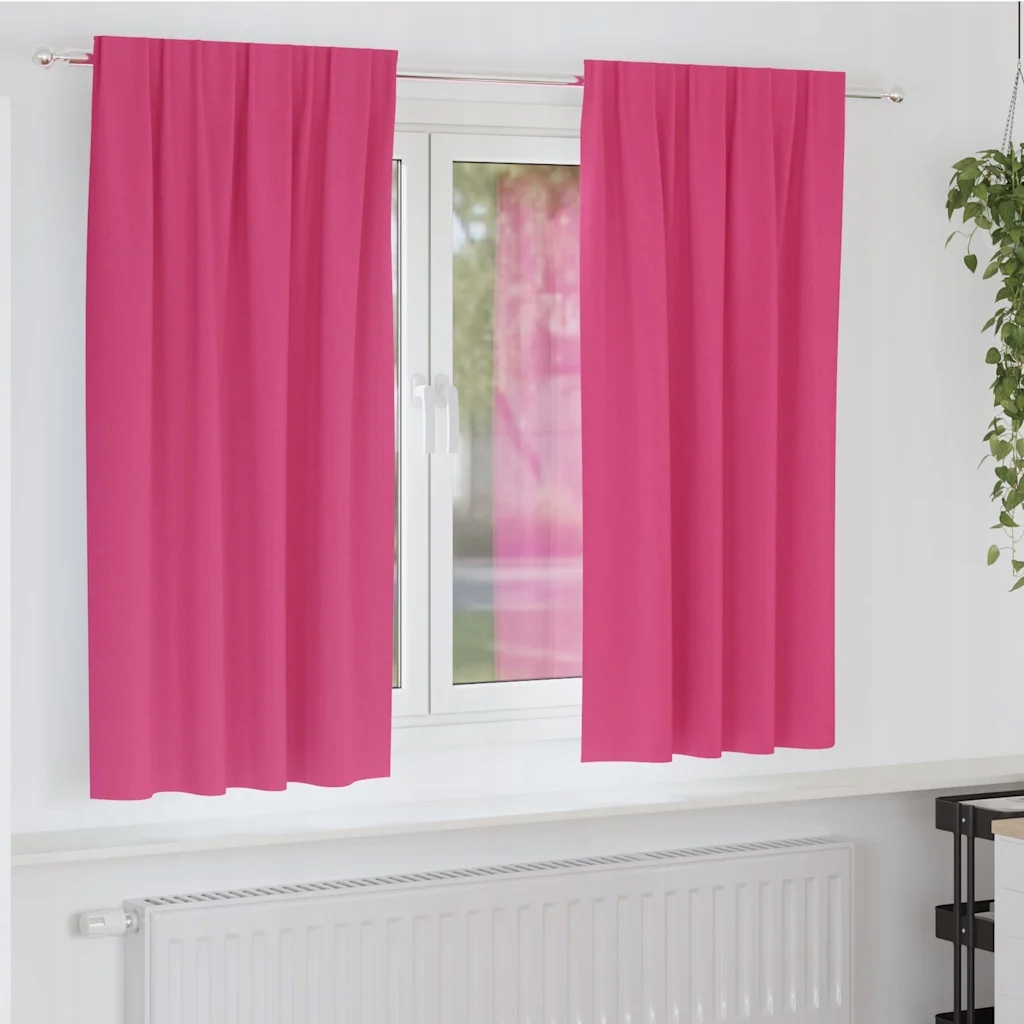 vidaXL Závěsy na zatemnění s kroužky 2 pcs Jasně růžová 175 x 140 cm