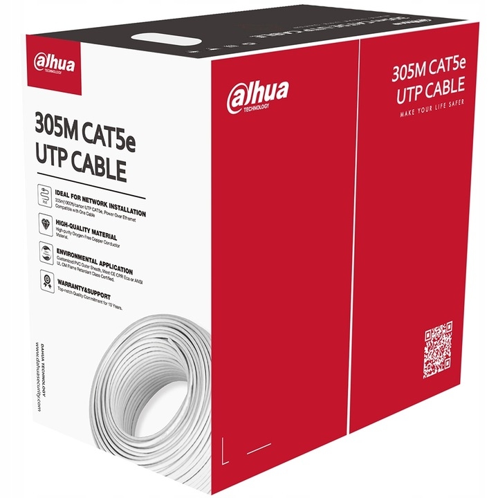 

Kabel sieciowy Utp KAT.5E Skrętka Miedź Dahua 305m
