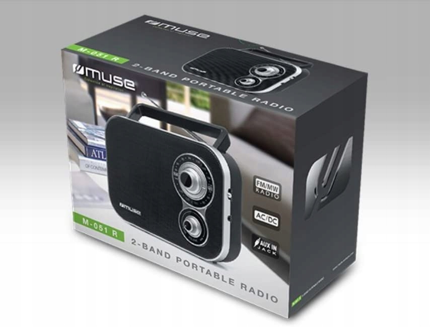 RADIO KUCHENNE 230V PRZENOŚNE BUDOWLANE NA BATERIE R20 KABEL ANTENA ZESTAW Marka Muse