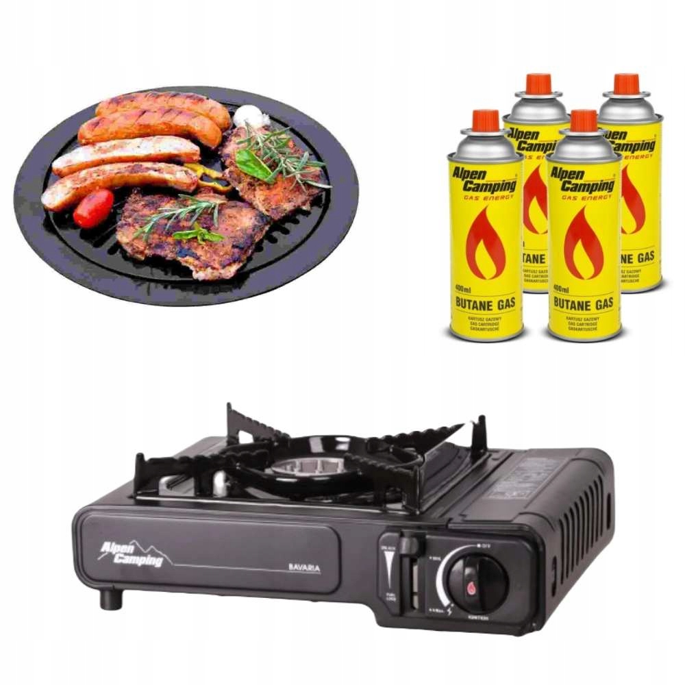 Plynový vařič 4 kartuší grilovací deska