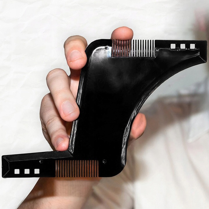 SZABLON GRZEBIEŃ DO STYLIZACJI BRODY ZAROSTU WĄSÓW Materiał włosia tworzywo sztuczne