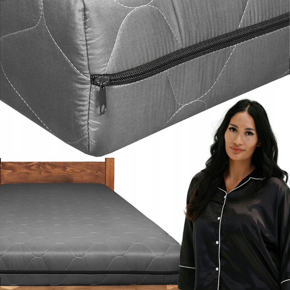 Poťah na matrac s prešívaným šedým trojstranovým zipsom 200 x 160 cm