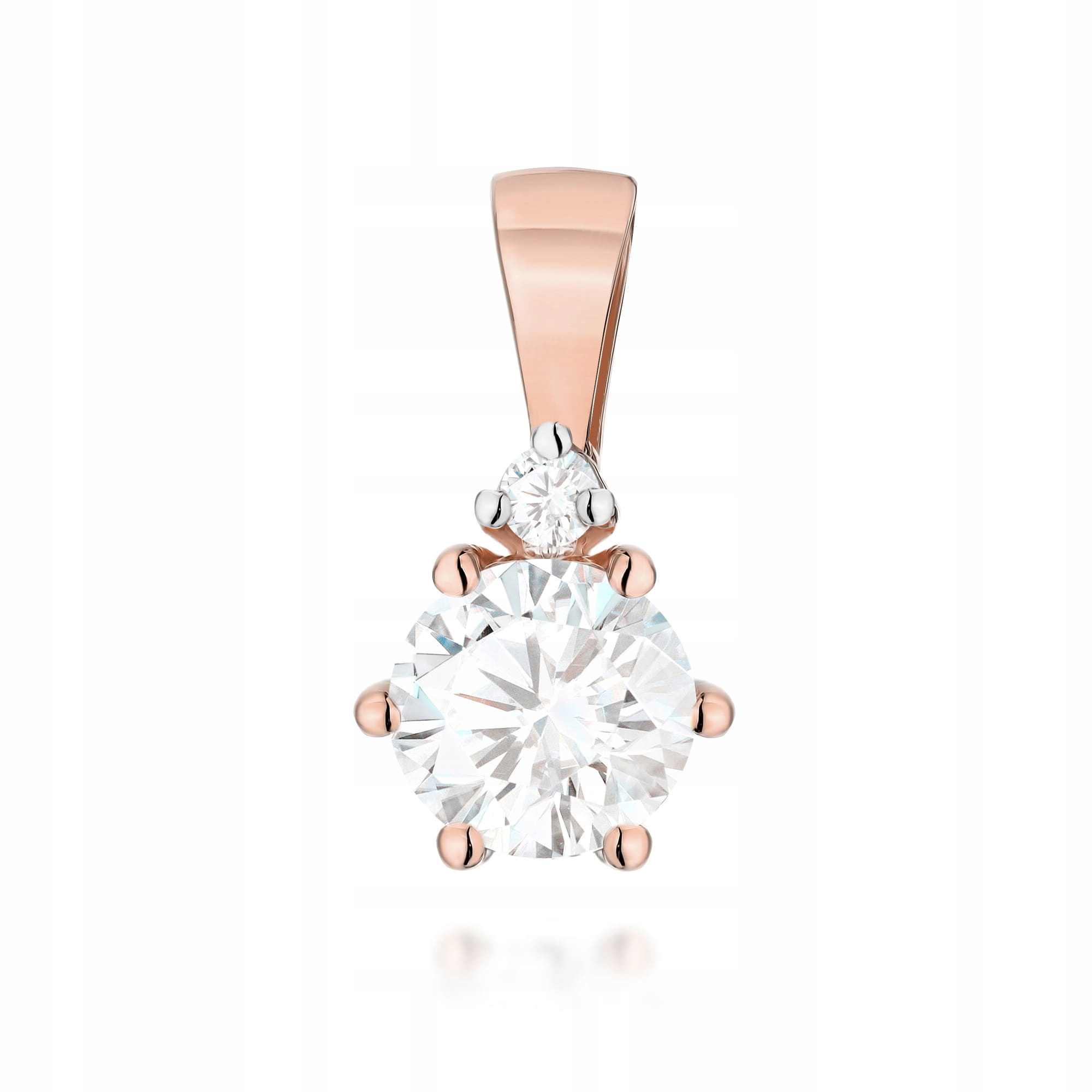 Elegantní přívěsek 585 z růžového zlata, laboratorní diamant 0.4 g
