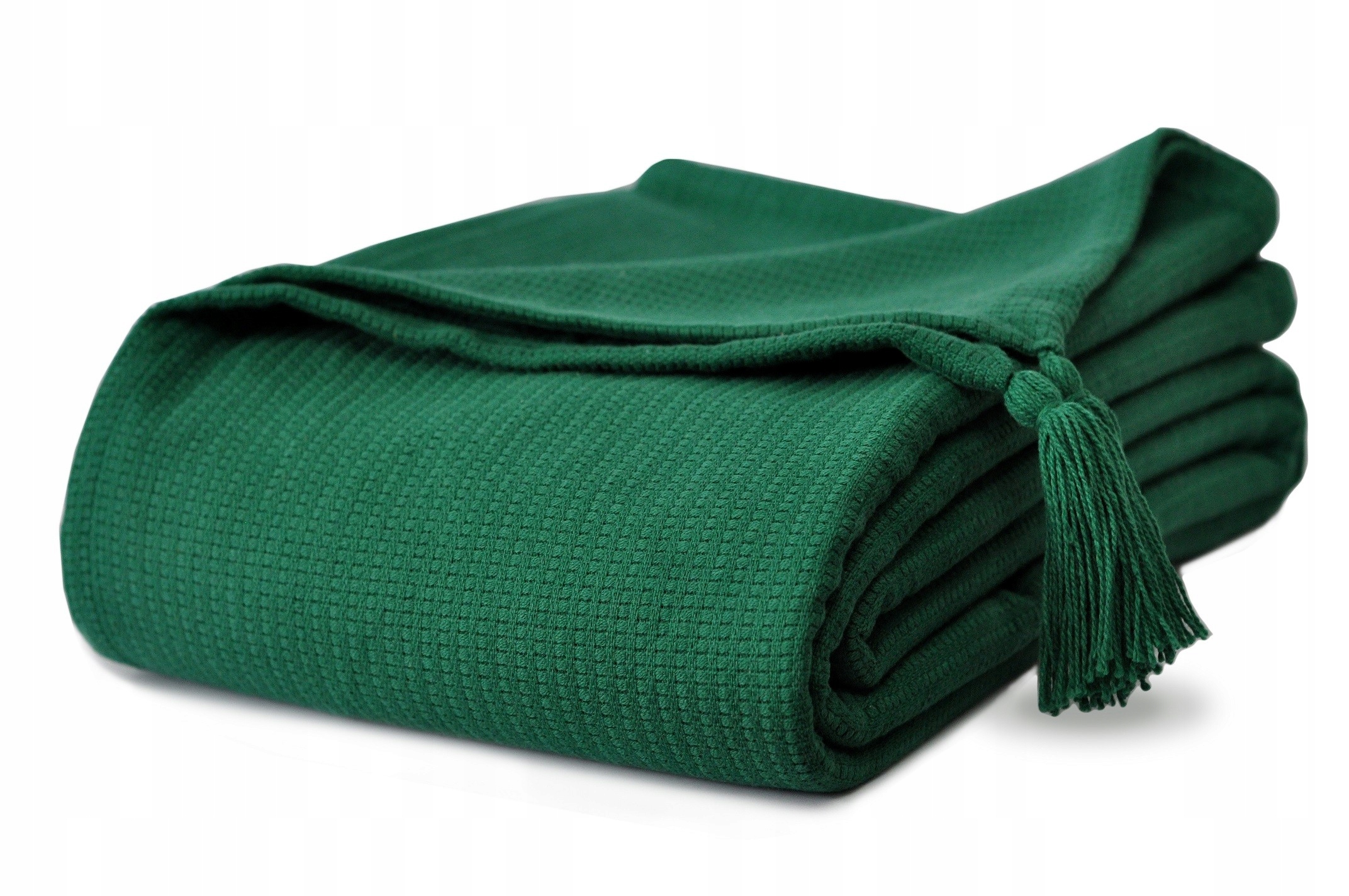 

Narzuta na łóżko 200x220 bawełna butelkowa zieleń