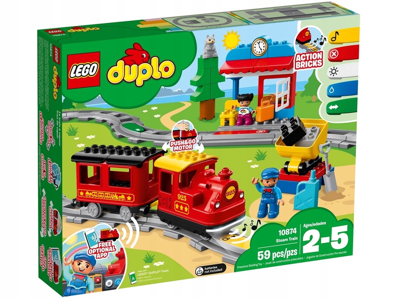 

Klocki Lego Duplo Pociąg parowy 10874