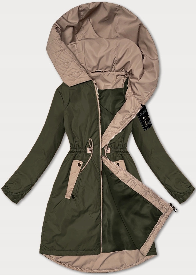 Tenká Bunda Kapuce B8352 Khaki M (38)