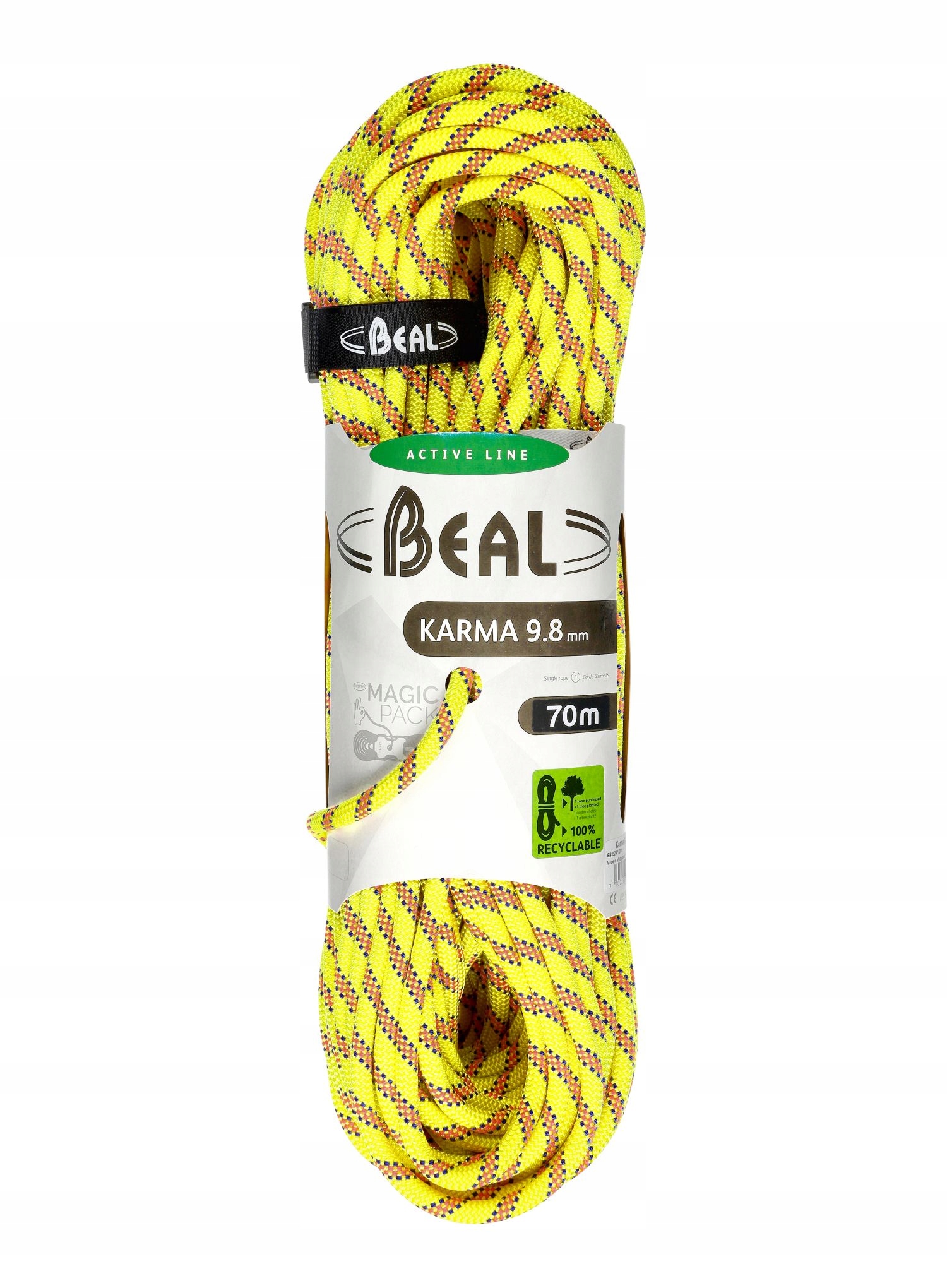 Lezecké lano Beal Karma 9,8 mm 70 m žlutá barva