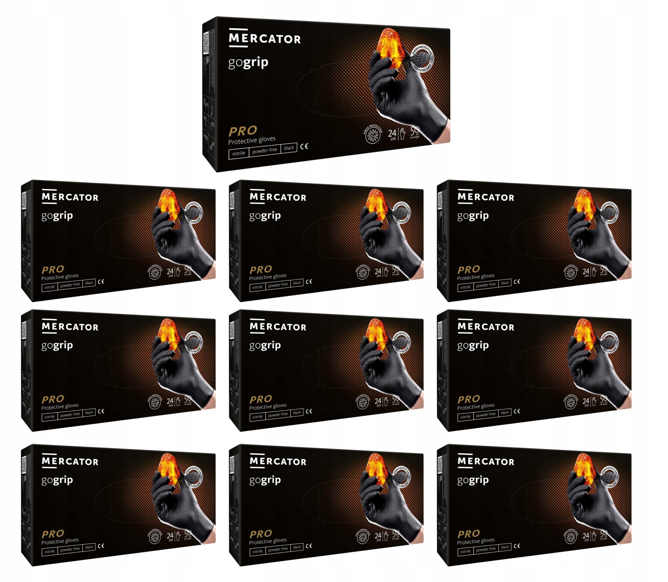 Rękawice Nitrylowe 50 szt. 10-XL Gogrip Black - 10 op. Stan opakowania oryginalne