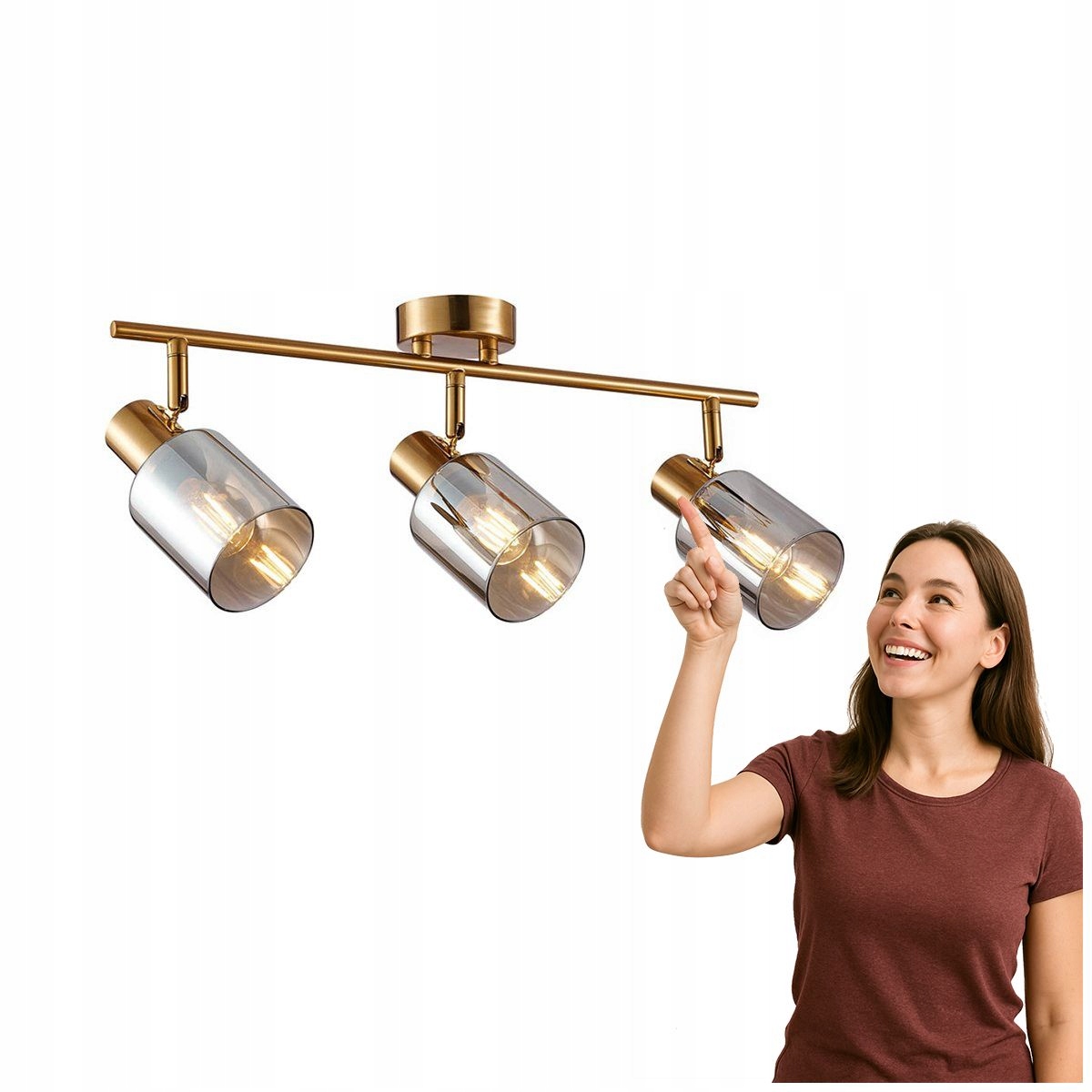 Lampa reflektor spot Santia SPL-65342-3-BRO-SG Italux