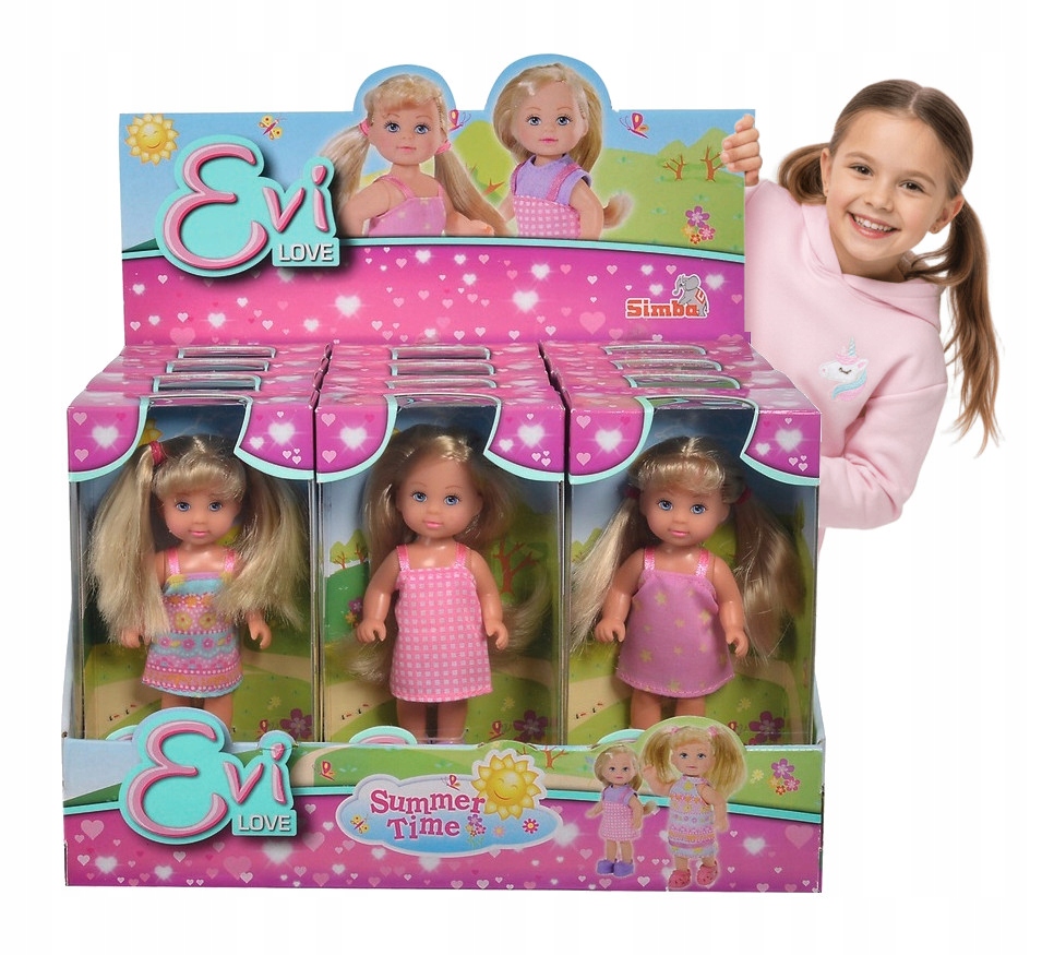 12x Lalka Evi Love Simba 12 cm Letni Strój Sukienka dla Dziewczynki 3