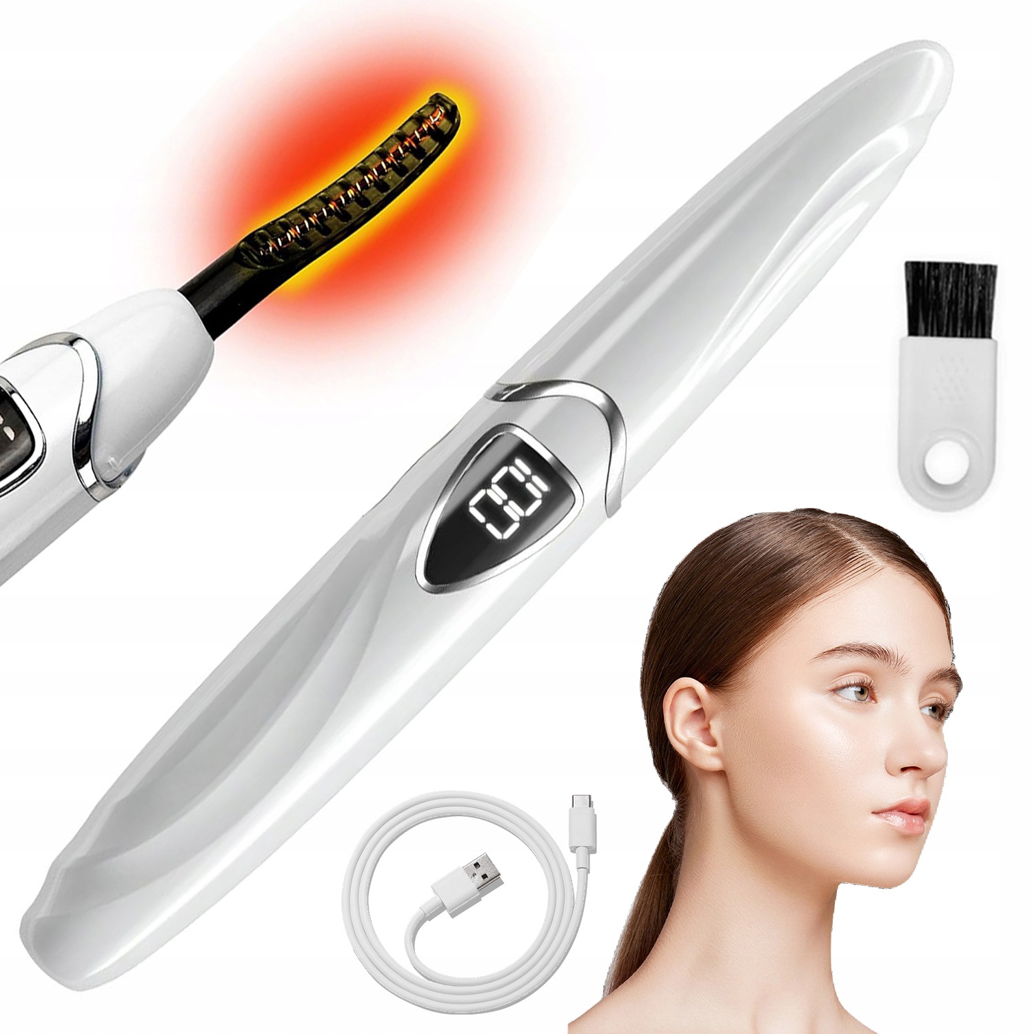 Led Řasenka Elektrická Vyhřívaná Regulací 60°C-90°C Usb Obrazovka