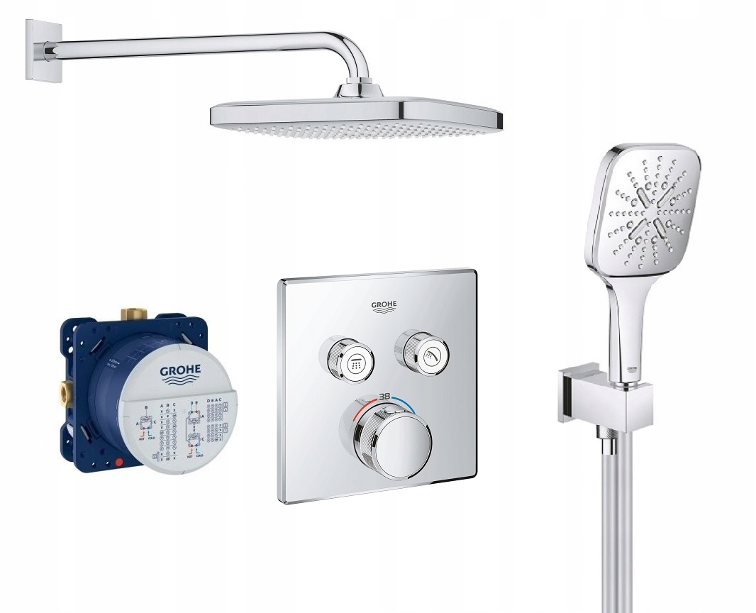 Zestaw podtynkowy Grohe Smartcontrol z deszczownicą kwadratową