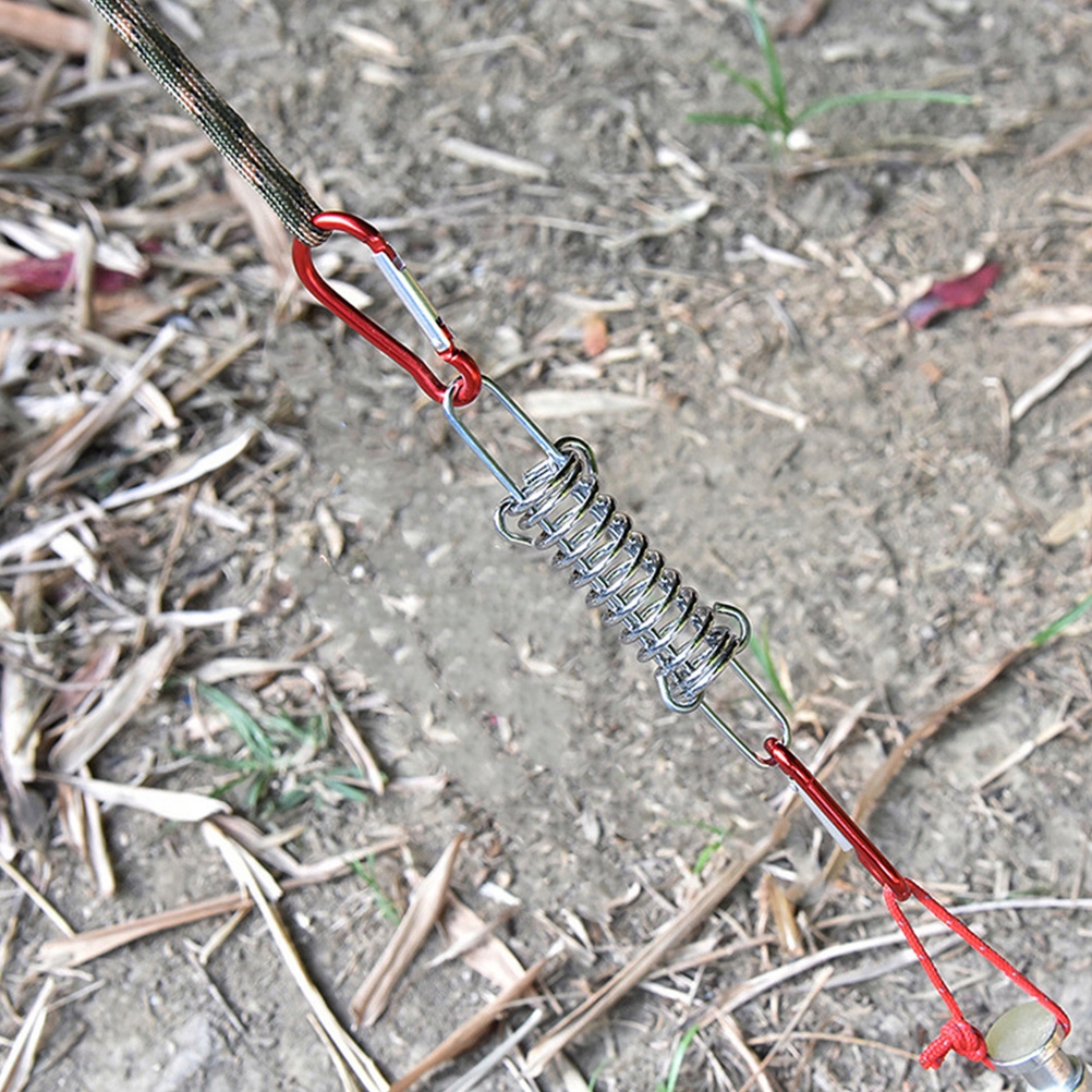 WIATROSZCZELNA KLAMRA SPRĘŻYNOWA NAPINAJĄCA LINĘ NAMIOTOWĄ Materiał stelaża/kijów brak informacji