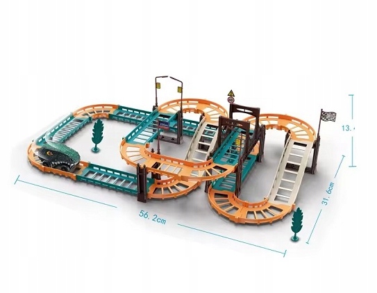 МЕГА АВТОМОБІЛЬ ГОНОЧНА ТРЕК ДІНОЗАВРИ ДИНОПАРК Модель ДІНО ВАНТАЖІВКА