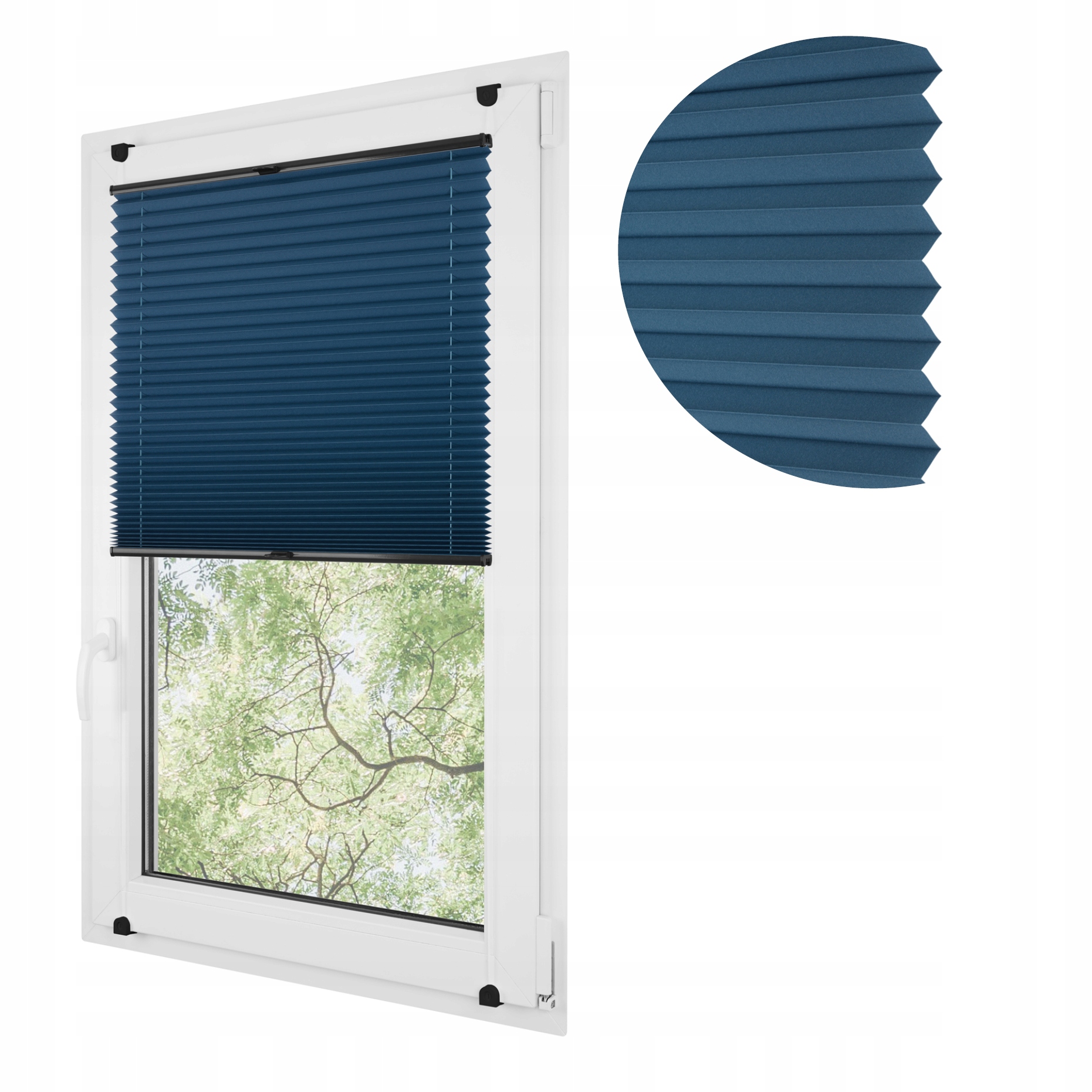 Neinvazivní termoplisy roleta plisé 39 x 150 cm, tmavě modrá