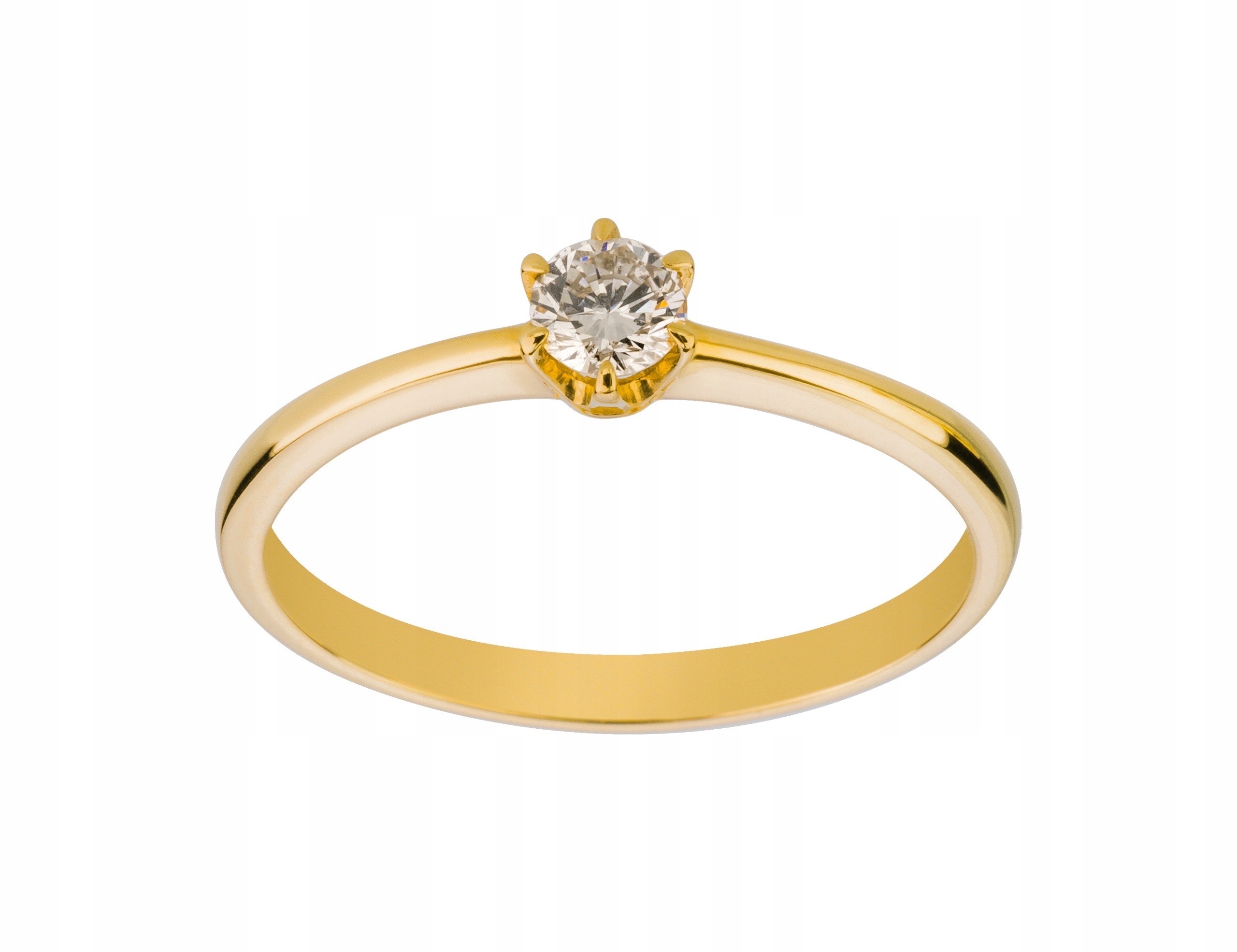 

Pierścionek Zaręczynowy Żółte Złoto Brylant 0.18ct