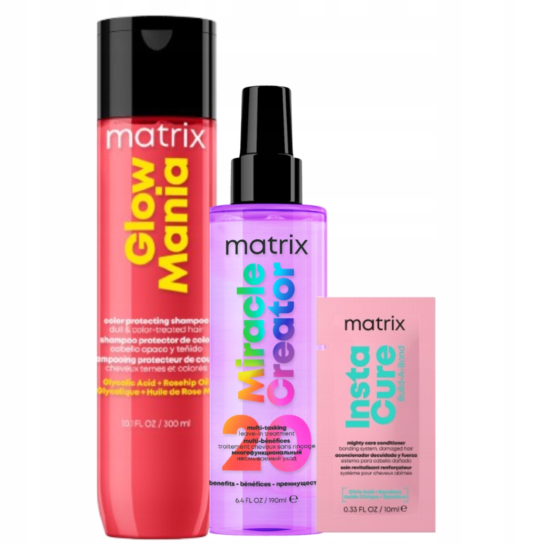Glow Mania szampon do włosów farbowanych, Miracle Creator spray 20w1