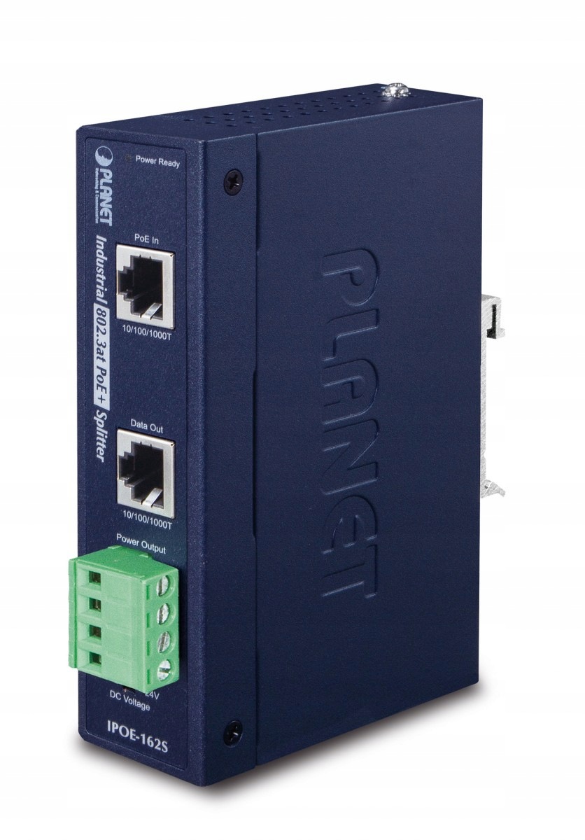Planet IPOE-162S sieťový rozbočovač Modrý Podpora PoE