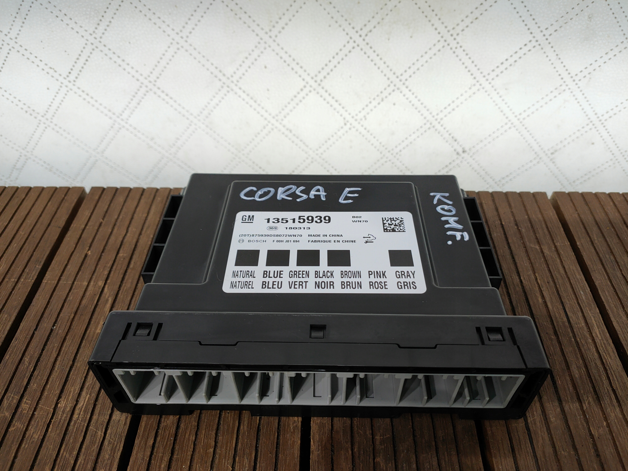 OPEL CORSA E 14-19 comfort control unit control unit 13515939 OE