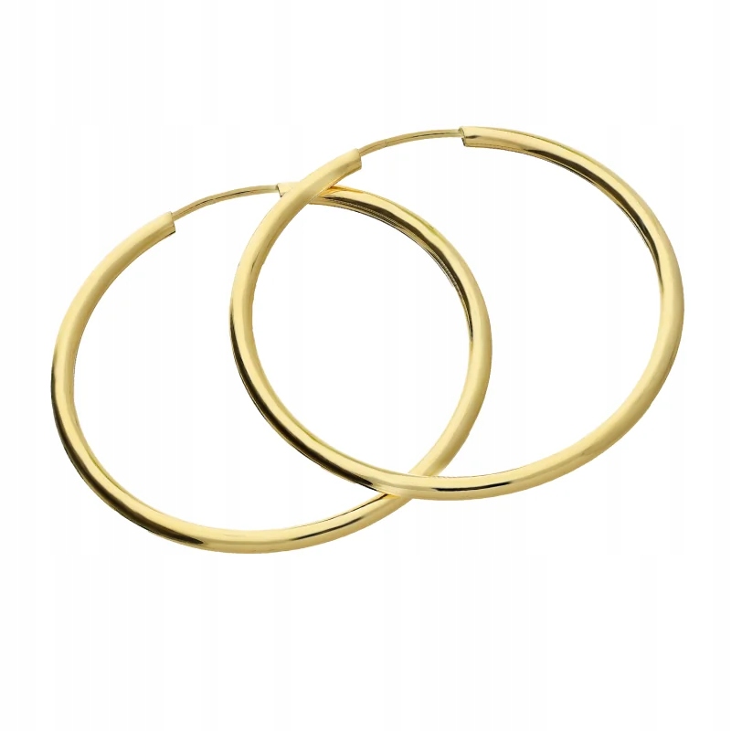 náušnice ze zlata 585 módní kolečka kružítko 30 mm 0.96 g