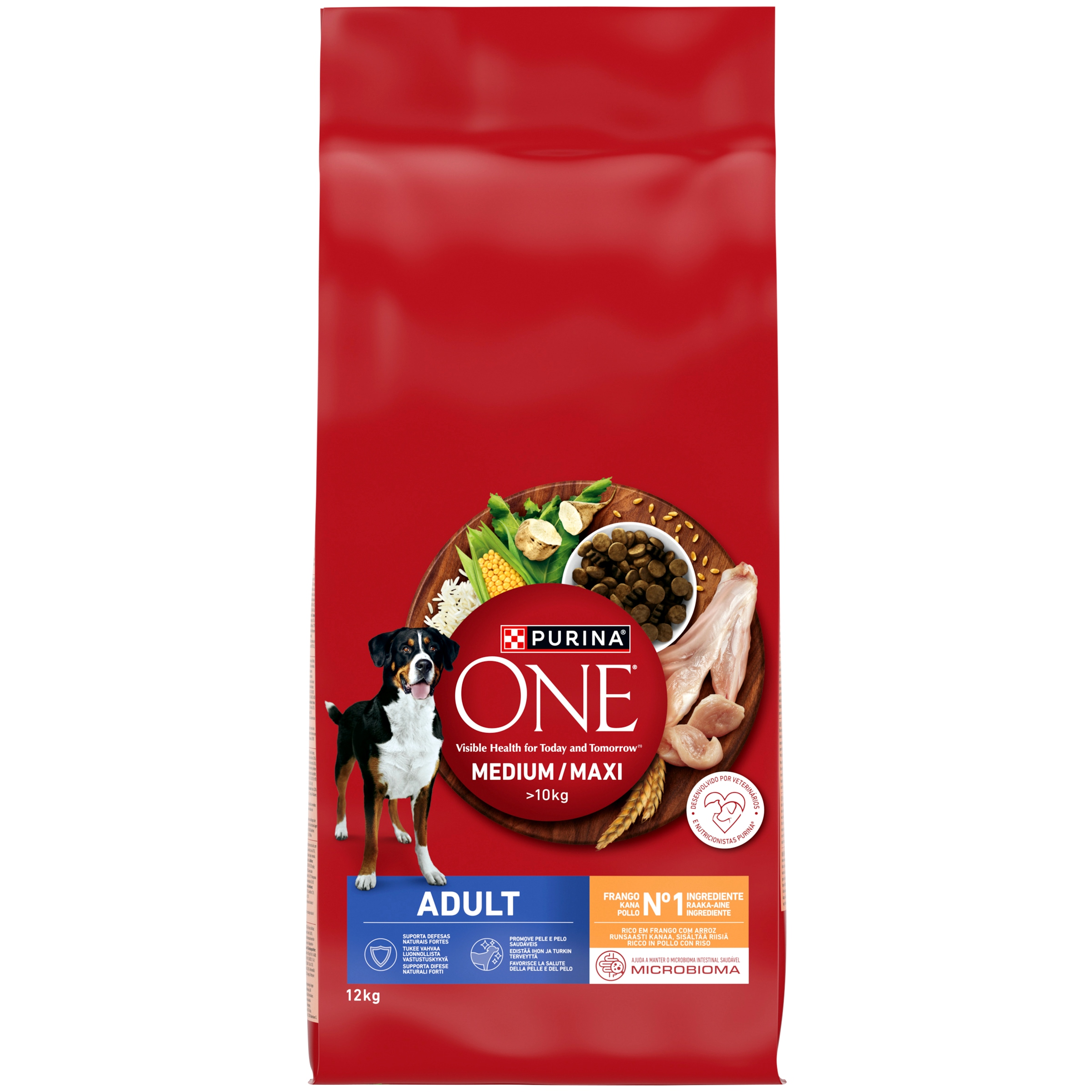 Purina One Adult Medium/Maxi Sucha karma dla psa Z Kurczakiem I Ryżem 12kg