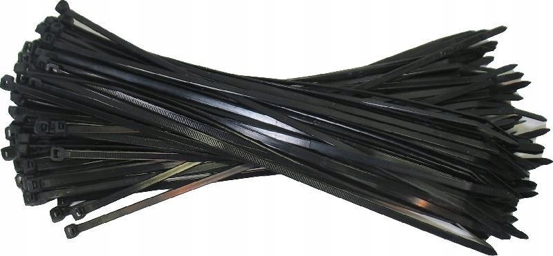 Opaski zaciskowe nylon, trytytki czarne 7,5x360mm czarne 100 szt. Sapiselco