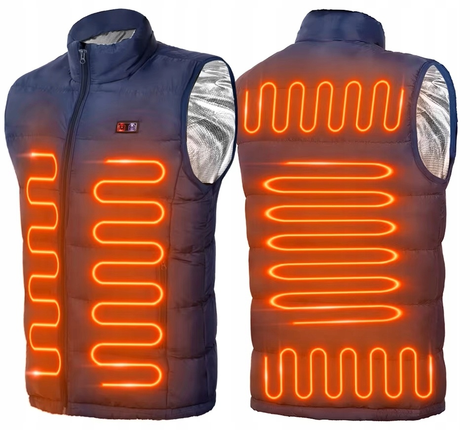 Vesta Bunda Bunda Bez Rukávů Vyhřívaná Zimní Modrá XXL