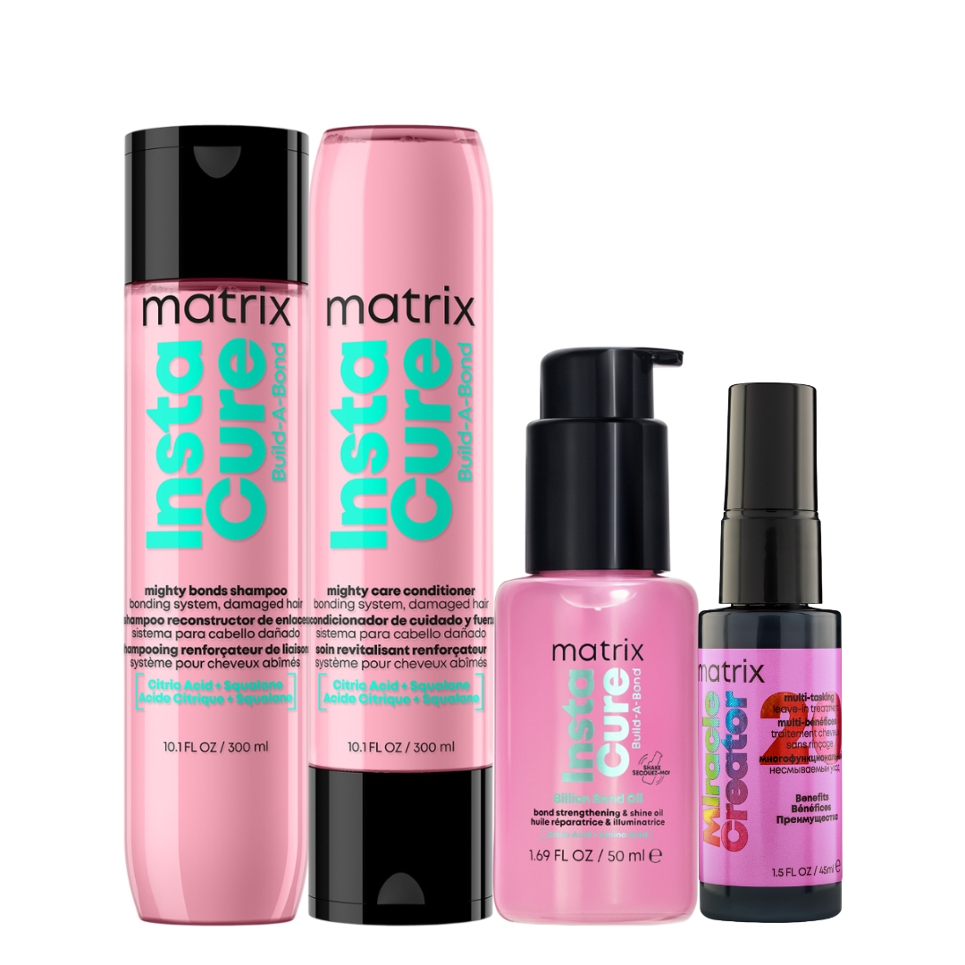 Zestaw Matrix Instacure Build-A-Bond Odbudowujący szampon, odżywka, olejek