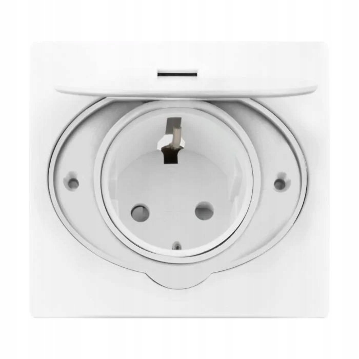 Bílá hermetická vnější podomítková fasádní zásuvka IP44 Schuko