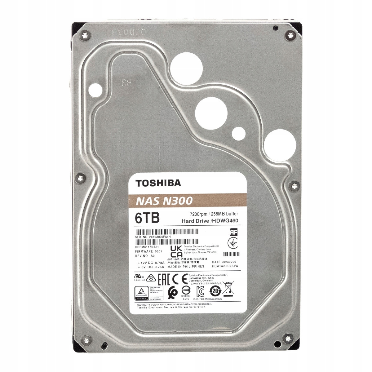 Toshiba Nas N300 6TB 7.2K 256MB Sata III 3.5'' HDEMX11ZNA51