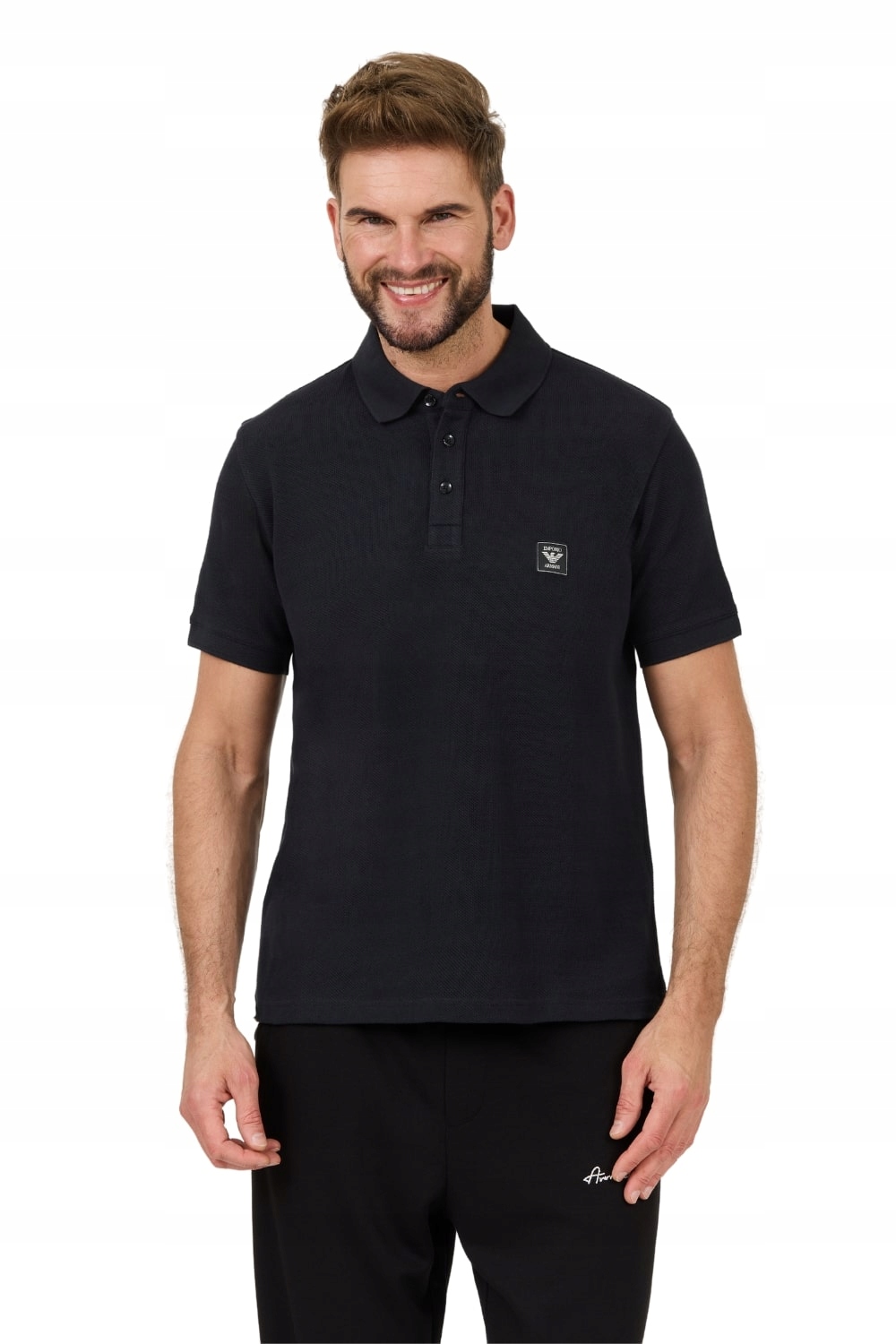 Emporio Armani Černá pánská polokošile XXL