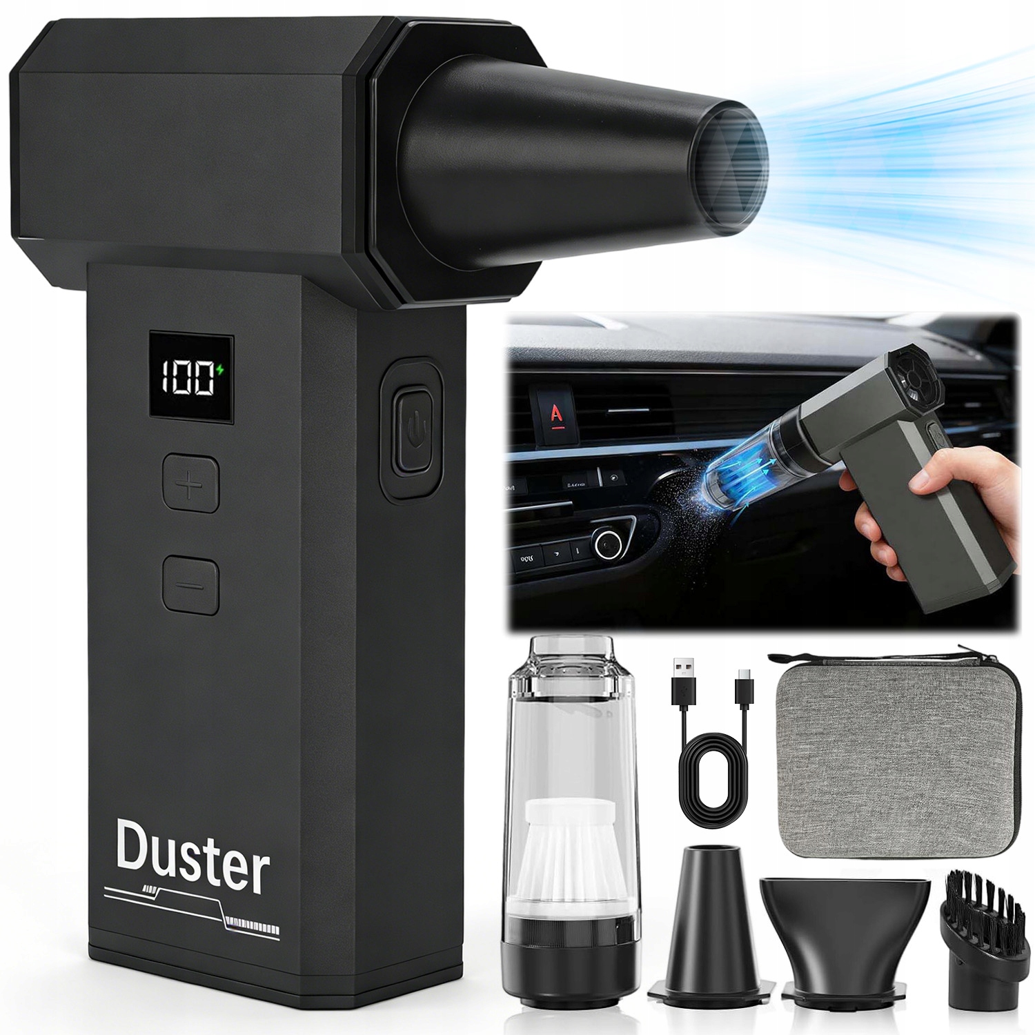 Elektrické Dmychadlo Bezdrátové Turbo Pro Čištění Prachu 130000 Rpm