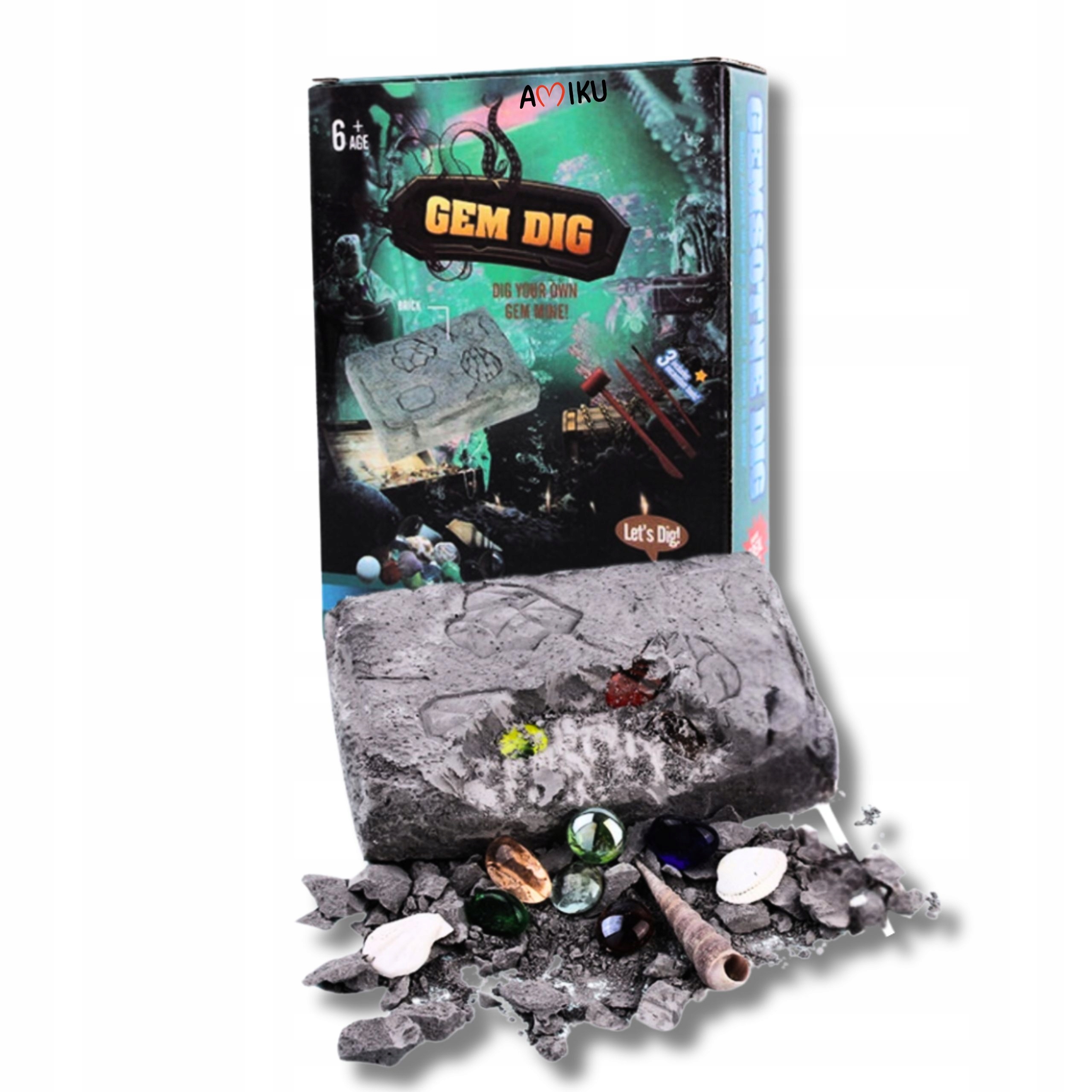 BERNIUKO DIENOS DOVANA KASINĖJIMUI DEIMANTINĖ KASYKLA 17 AKMENŲ ARCHEOLOGAS Gaminio aukštis 18 cm