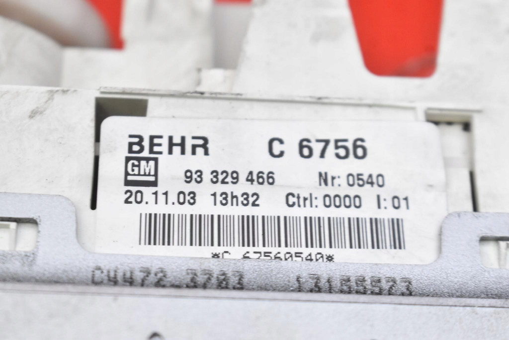 control panel air conditioning devices 93329466 OPEL MERIVA A 02-06