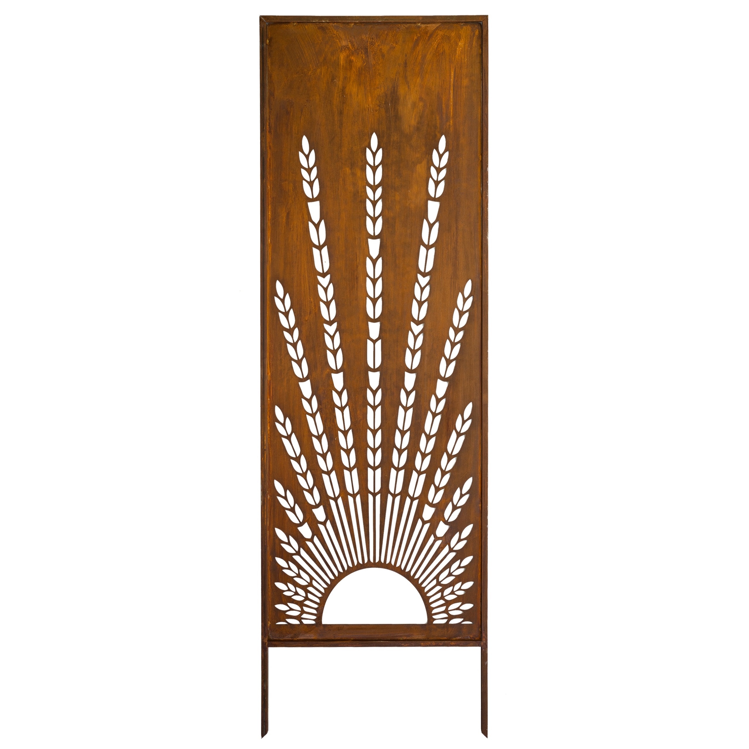 Zahradní Panel Trávy Cnc 160 X 50 Rezavá Brána Paraván Corten Kryt Terasy