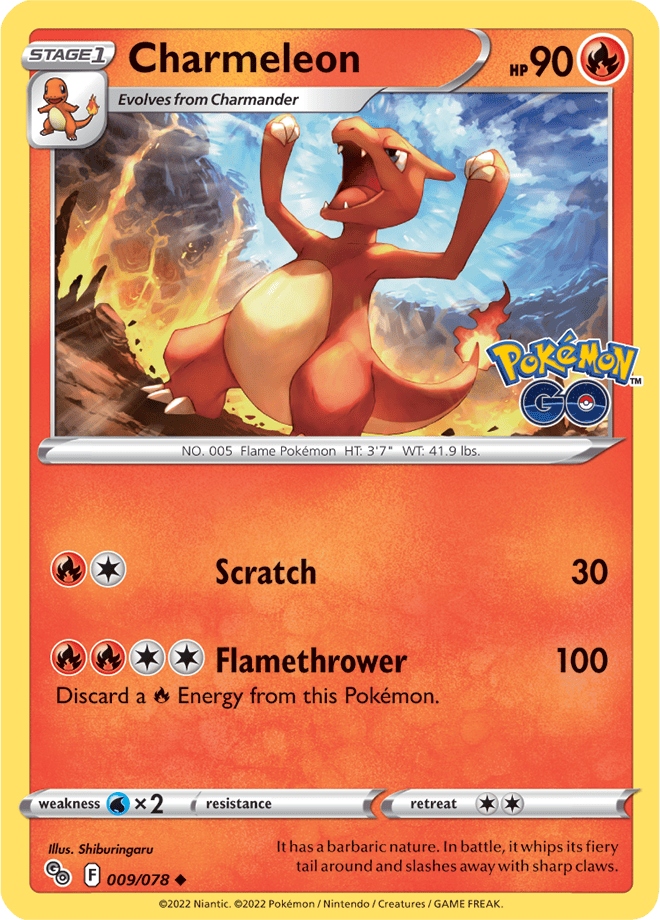 ORYGINALNA KARTA POKEMON Charmeleon (PGO 009)