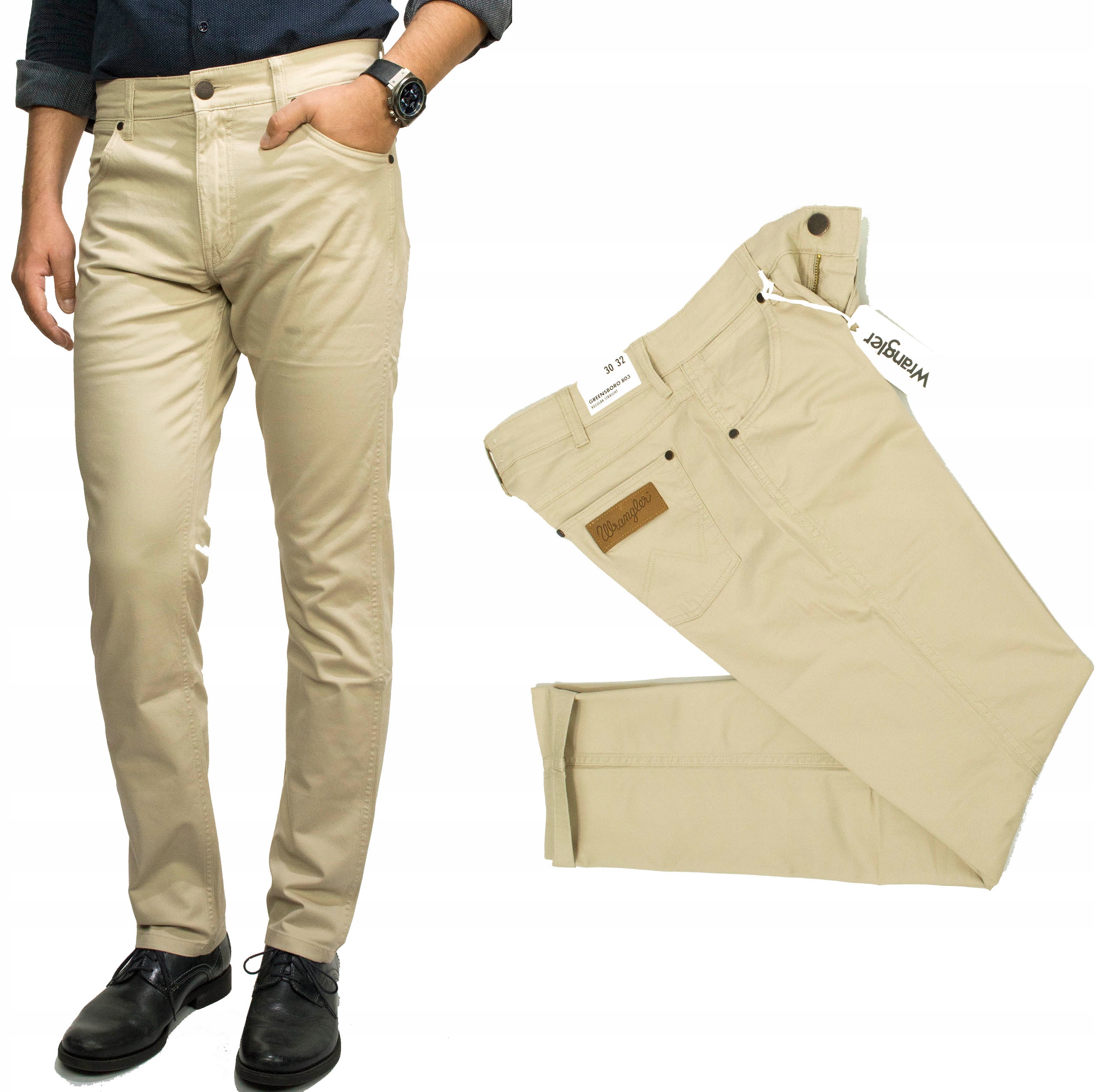 Wrangler Greensboro Plaza Taupe pánské kalhoty W30 L32