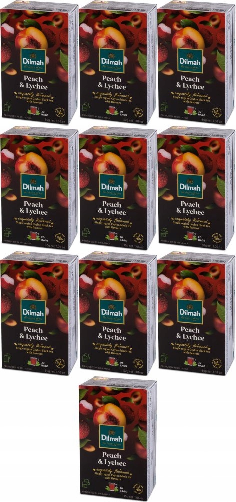 Herbata czarna Dilmah brzoskwinia i liczi 20szt x10
