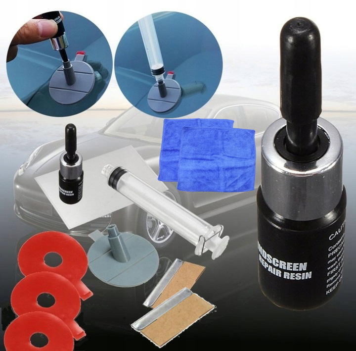 Zestaw Naprawczy Szyba Samochodowa Klej Pajączki