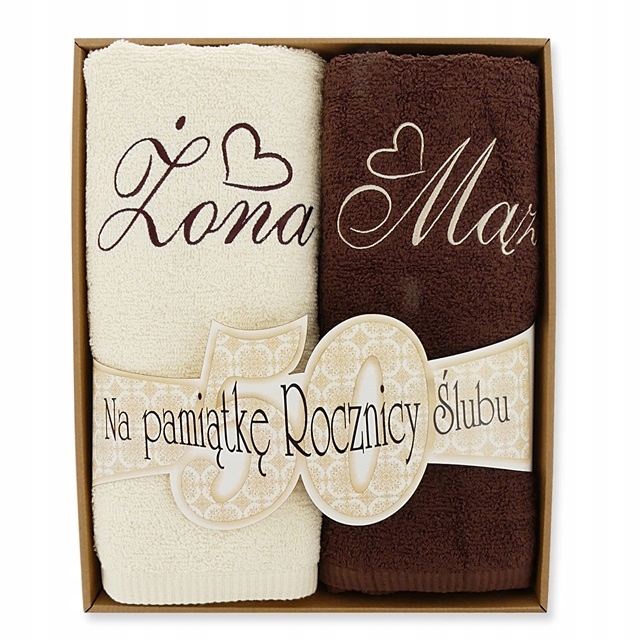 

Ręczniki 2 szt 25 50 Rocznica Ślubu