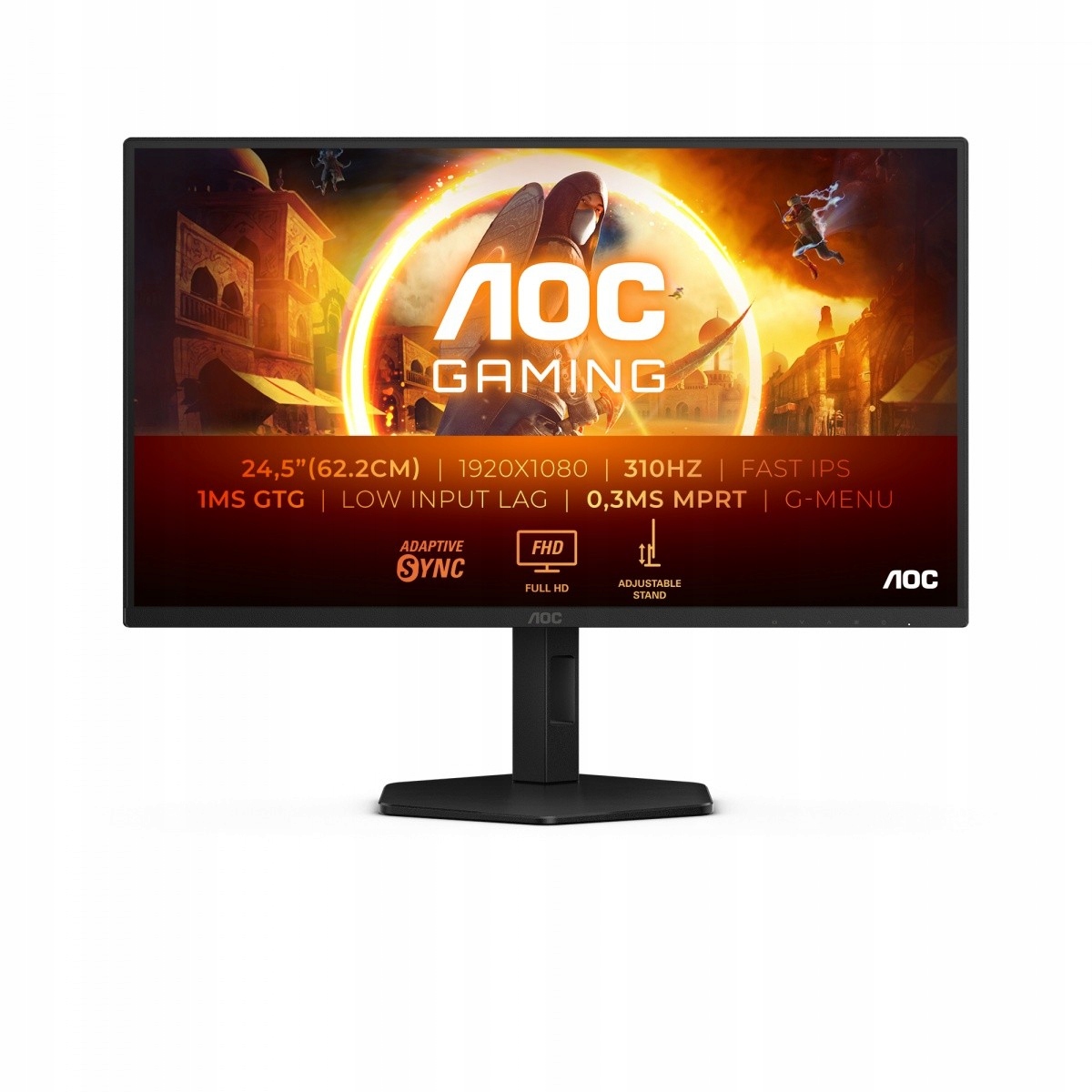 Aoc Monitor 25G4SXU 24.5 cala 300Hz Fast Ips HDMIx2 Dp Pivot