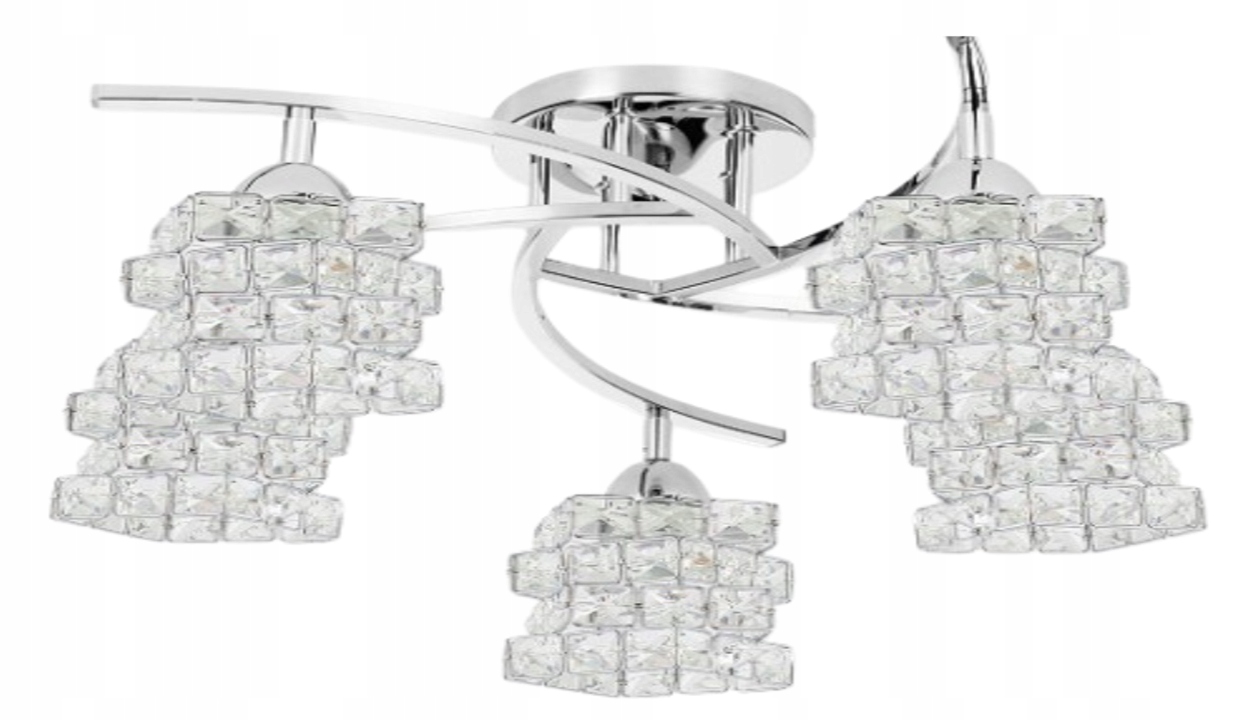 Křišťálová lustrová lampa Krystalový chrom křišťály 5xE27 glamour