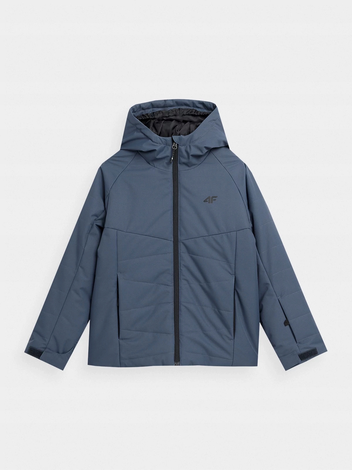 KURTKA ZIMOWA CHŁOPIĘCA 4F JUNIOR NARCIARSKA Z KAPTUREM CIEPŁA AW23M298 Materiał dominujący Poliester