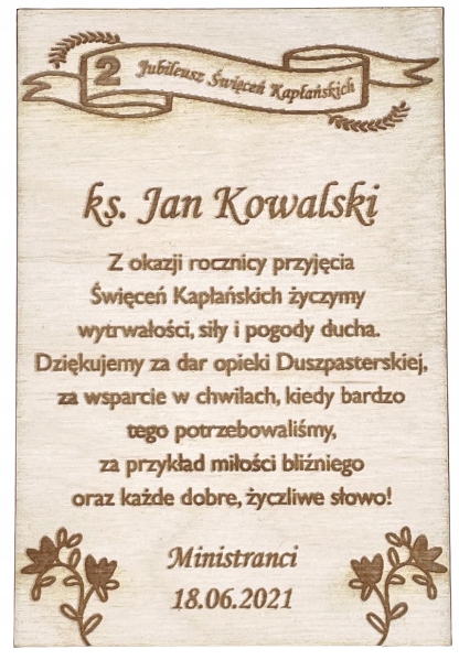 

Jubileusz Kapłaństwa dla Księdza 5 10 35 40 lecie
